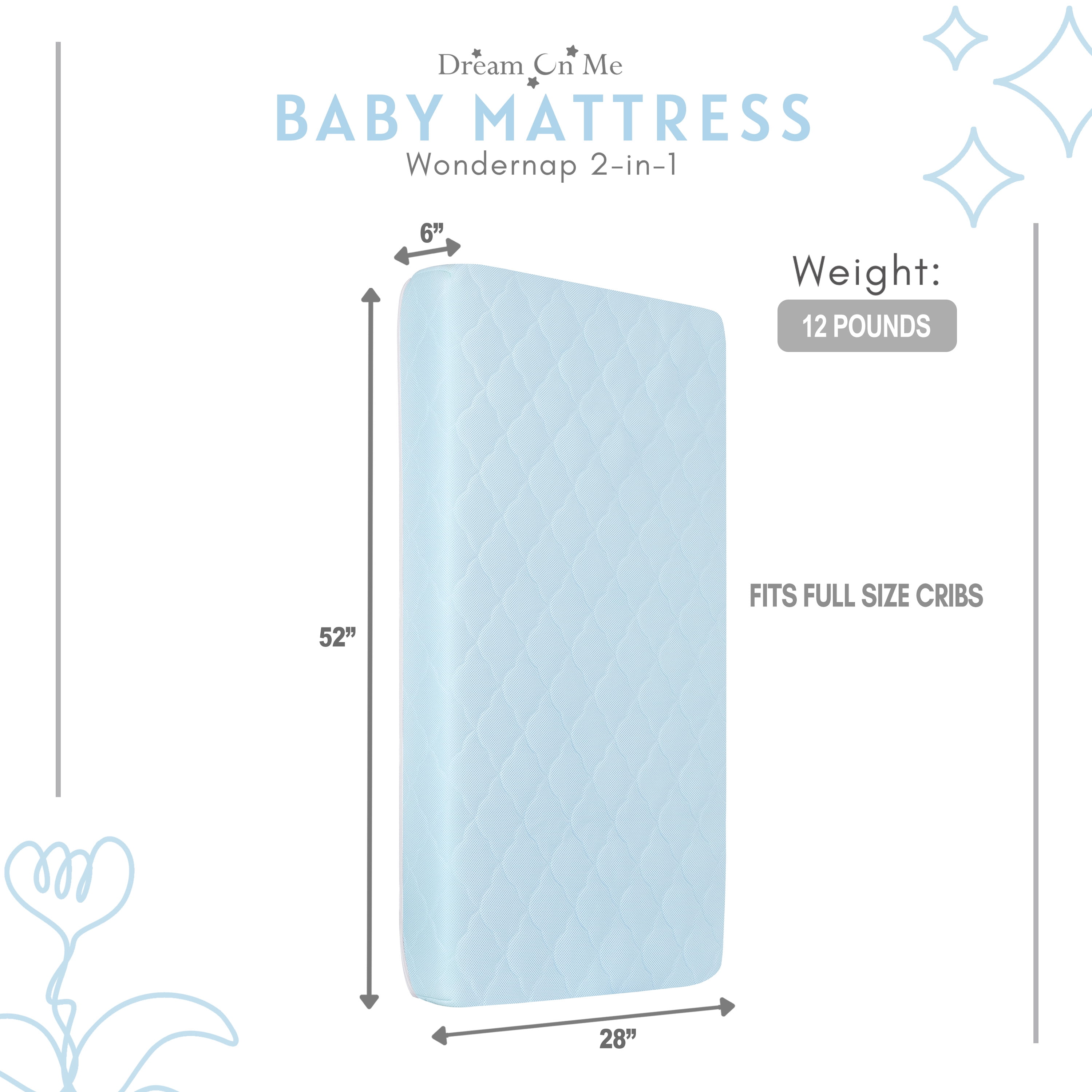 Crib mattress measurements standard hot sale