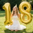 thumbnail image 5 of 40 Inch Gold Balloon Number 1 First Birthday Jumbo Mylar Foil Helium Balloon for 10 21 31 Birthday Digital for Birthday Party Wedding Anniversary Party Decorations, 5 of 15