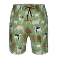 thumbnail image 3 of Honeii's Cows And Calves Print Men's Casual Shorts with Drawstring，Swim Trunks Quick Dry Beach Shorts, 3 of 5