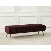 SAFAVIEH Couture Salome Solid Velvet Contemporary Bench, Giotto Cabernet