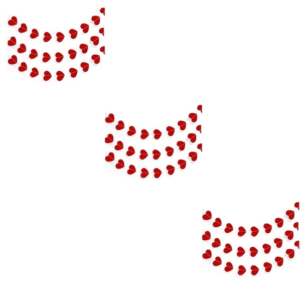 Juego de pancartas colgantes de papel Advancent con guirnalda de corazones Rojo 3piezas