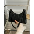 thumbnail image 2 of Women's Top Handle Zipper Pu Leather Square Handbags Underarm Bag, 2 of 6