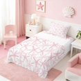 thumbnail image 3 of Manfei Watercolor Pink Starfish Twin Sheet Sets for Kids Girls, Kawaii Ocean Wildlife Bedding 3-Piece, 1 Flat Sheet, 1 Fitted Sheet and 1 Pillowcase, 3 of 6