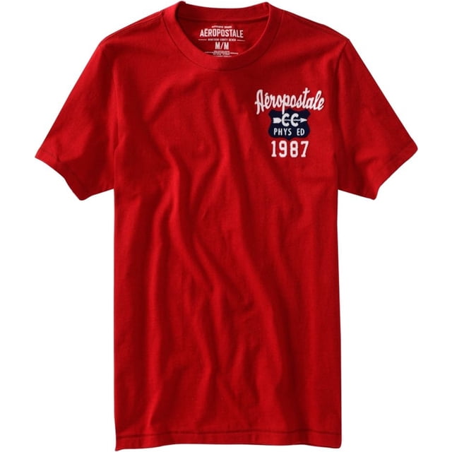 Aeropostale Varsity Athletic Deptment - Camiseta gráfica para hombre, color rojo, grande