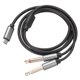 thumbnail image 1 of Cable de medios Uxcell USB C a 1/4" pulgadas de 3.3Ft negro, divisor de cable auxiliar estéreo dual tipo C para laptop, 1 of 5