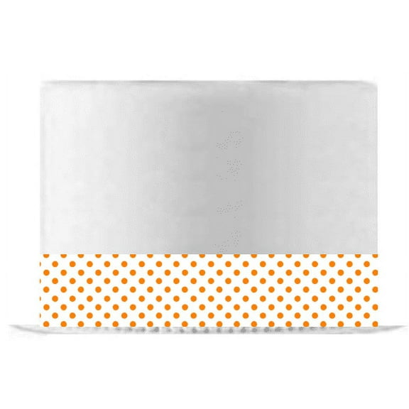 White and Orange Polka Dot Edible Cake Decoration Ribbon -6 Slim Strips