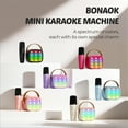 thumbnail image 2 of Bonaok Mini Karaoke Machine for Kids, Christmas Portable Speaker with Wireless Microphone for Singing, Gift for 4-12+ Years Old Girls, Black, 2 of 15