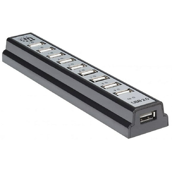 Hub USB Manhattan 10 puertos USB 2.0 100-40 v 161572