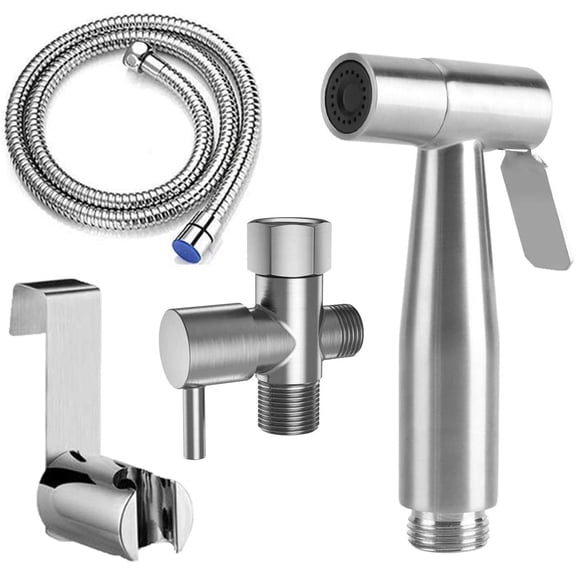 Garosa Stainless Steel Handheld Bidet Sprayer for Toilet,Bathroom Water Spray Head Set,Silver