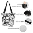 thumbnail image 4 of Bingfone Skull And Palm Leaves Women Shoulder Tote Bags Casual Bag Ladies Shopping Handbag, 4 of 7