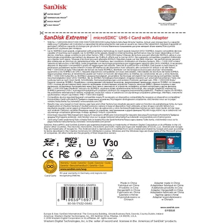 SanDisk ( サンディスク ) 64GB Extreme microSDXC SDSQXA2-064G-GN6MA ［ 海外パッケージ ］