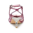 thumbnail image 2 of BLISSFUL STEP Sandales à Talon Chaton pour Femmes à Bride Slingback avec Strass Rose 9, 2 of 7