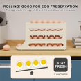 thumbnail image 3 of 4 Tiers Egg Holder for Fridge, Automatic Scrolling Egg Rack Holder, Kitchen Space-Saving Egg Dispenser Holder, Large Capacity Eggs Organizer Storage 30 Egg for Fridge (Transparent), 3 of 5