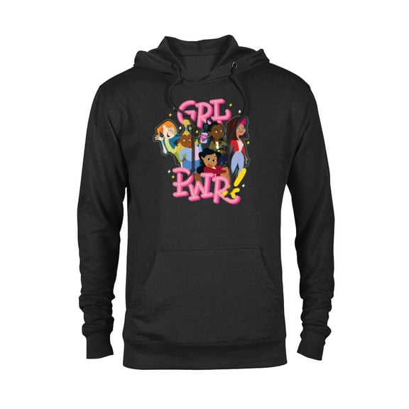 Disney Proud Family GRL PWR Girl Power Besties - Pullover Hoodie for Adults - Customized-Black
