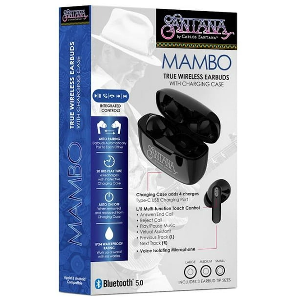 Santana Mambo True Stereo Earbuds with Case - Walmart.com