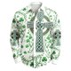 thumbnail image 2 of Ceisia Men's St. Patrick's Day Celtic Cross Shirt | Stretchy Relaxed Long-Sleeve Turndown Collar Casual Top Gift, 2 of 3