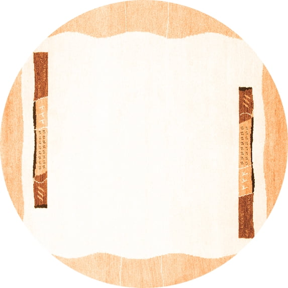 Ahgly Company Indoor Round Solid Orange Modern Area Rugs, 5' Round
