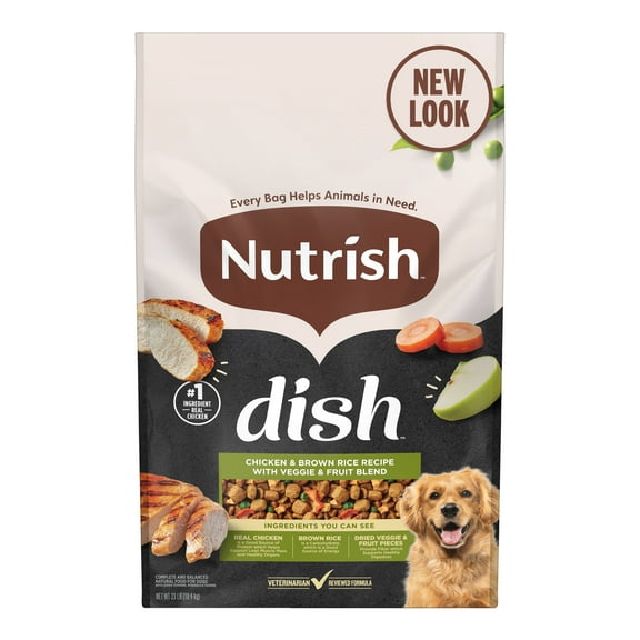 Nutrish Dish Chicken & Brown Rice Recipe with Veggie & Fruit Blend Dry Dog Food, 23 lb. Bag (Rachael Ray)