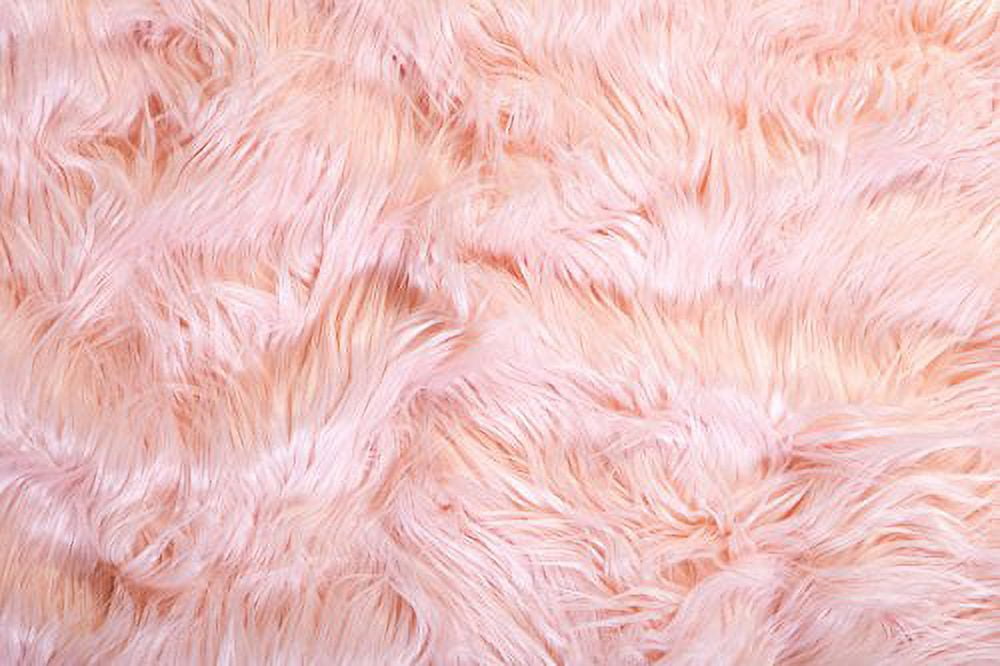 Faux Fur Throw Blanket, Mongolian Long Hair Pink 