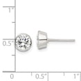 thumbnail image 3 of Sterling Silver Polished 6mm Round CZ Bezel Set Stud Earrings, 3 of 3