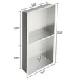 thumbnail image 3 of Logmey 12"x24" Wall Mounted Bathroom Shower Niche Two-Tier Shelves Stainless Steel Shower Shelves for Living Room,Washroom in Brushed Nickel, 3 of 8