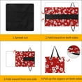 thumbnail image 3 of Red Background White Floral Pattern Picnic Blanket Waterproof Outdoor Beach Blanket Hand-held Pad Suitable for Travel, Camping, Beach, Family Gatherings, 3 of 7