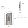 thumbnail image 5 of Hunter - Woodburn 2-light Brushed Nickel, Medium Size Sconce Light, Dimmable, Modern Style, Rectangle Shaped, for Bedrooms, Kitchens, Dining, Living Rooms - 19815, 5 of 6