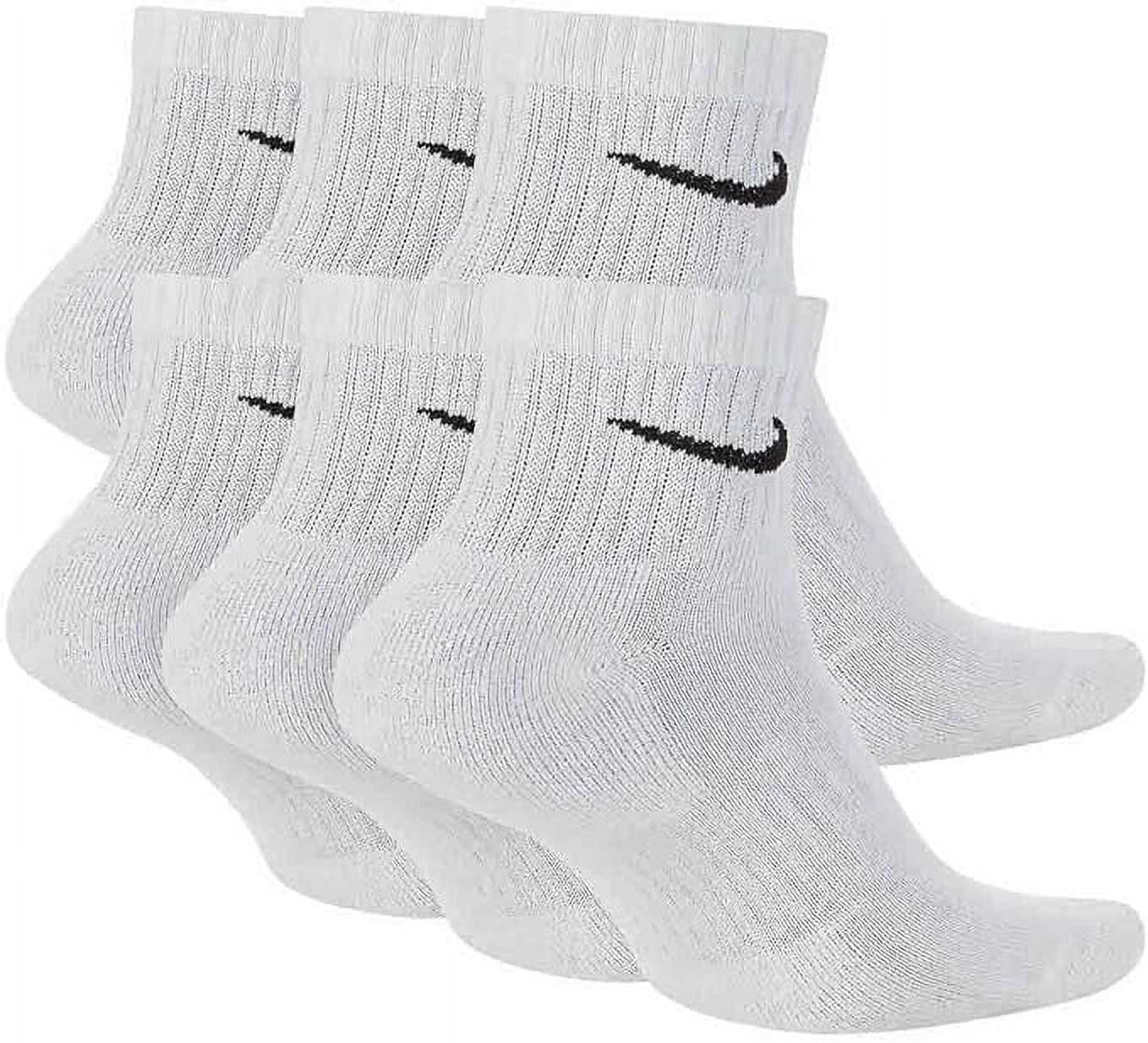 Nike Unisex Everyday Cushioned Training Ankle Socks (6 Pairs), White/Black, X-Large