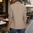 thumbnail image 6 of Setooff Women's Open Front Lapel Single Button 3/4 Length Sleeve Rolled Cuff Work Office Blazer Jacket, Trendy Business Casual Womens Tops, Versatile Tshirts Shirts for Women, 6 of 9