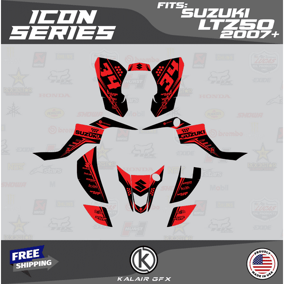 Kalair GFX Graphics Kit for Suzuki LTZ-50 (2007 ) Icon Series