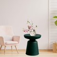 thumbnail image 4 of Lipstore Small End Table Minimalistic Round Coffee Table for Bathroom NightStand Dorm Deep Green, 4 of 8
