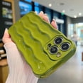 thumbnail image 2 of iPhone 13 Pro Max Case, Water Ripple Pattern Cute Bling Glitter Curly Wave Frame Phone Case for Women Girls Fashion Soft Silicone CProtective Back Cover (Green), 2 of 13