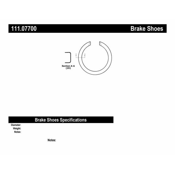 Centric 111.07700 Centric Brake Shoes
