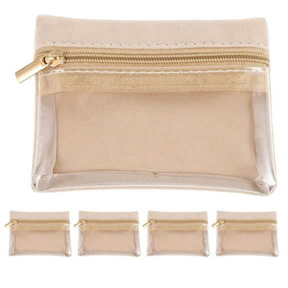 WHAMVOX 5pcs Travel Jewelry Organizer with Zipper and Clear Window Mini Jewelry Storage Pouch for Earrings Rings and Necklaces Jewelries Holder