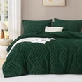 thumbnail image 2 of ANGENIA Full Comforter Sets with Sheet - 7 Pieces Dark Green Bed in a Bag Full, Boho Cream Soft Fluffy Tufted Bed Sets with Comforter, Sheets, Pillowcases & Shams, 2 of 7