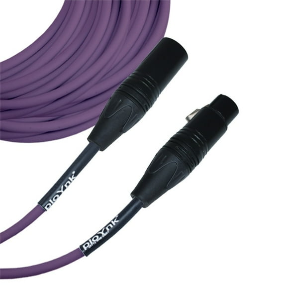 Purple Male To Female XLR Microphone Cable - 60 Ft Long
