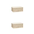 thumbnail image 2 of relayinert Paper Rattan Storage Basket - Durable And Convenient For Anywhere Wide Storage Container High-capacity Makeup Organizer Beige Large 36*26*15 2Set, 2 of 6