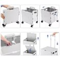 thumbnail image 5 of Soapow Foldable Utility Cart Collapsible Portable Rolling Crate Handcart Shopping Trolley Basket Tool Box with 4 Rotate Wheels Lid Telescoping Handle, for Shopping Storage Office, White, 5 of 8