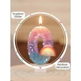 thumbnail image 4 of Pink Number Candle with Rainbow Decoration, Colorful Cartoon Birthday Cake Topper, Creative Party Supplies for Celebration, Anniversary Ornament, Number 0, 4 of 6