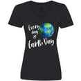 thumbnail image 3 of Inktastic Every Day is Earth Day Women's V-Neck T-Shirt, 3 of 5