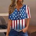 thumbnail image 2 of VerPetridure Patriotic Shirts for Women American Flag Shirt 4th of July Short Sleeve V-Neck Graphic Tee USA Star Stripes Tops, 2 of 5