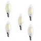 thumbnail image 1 of 5X Dimmable E12 4W COB Candle Flame Filament LED Bombilla Lámpara 10X3.5cm, 1 of 5