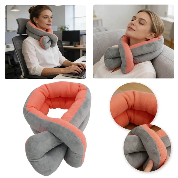 YANDEHealth Gear Twist Memory Foam Travel Pillow, Flexible Travel Neck Pillow Airplane Pillows for Sleeping, Car, Travel Support, 74cm Neck Circumference (Pink)