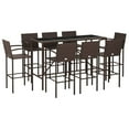 thumbnail image 5 of vidaXL 9 Piece Patio Bar Set Black Poly Rattan, 5 of 30