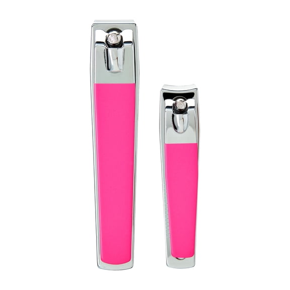 Care & Fix Fashion Fingernail & Toenail Clippers, Pink, 2 Pieces