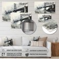 thumbnail image 4 of Designart "Grey Bridge City Suspension IV" Architecture Metal Wall Decor, 4 of 5