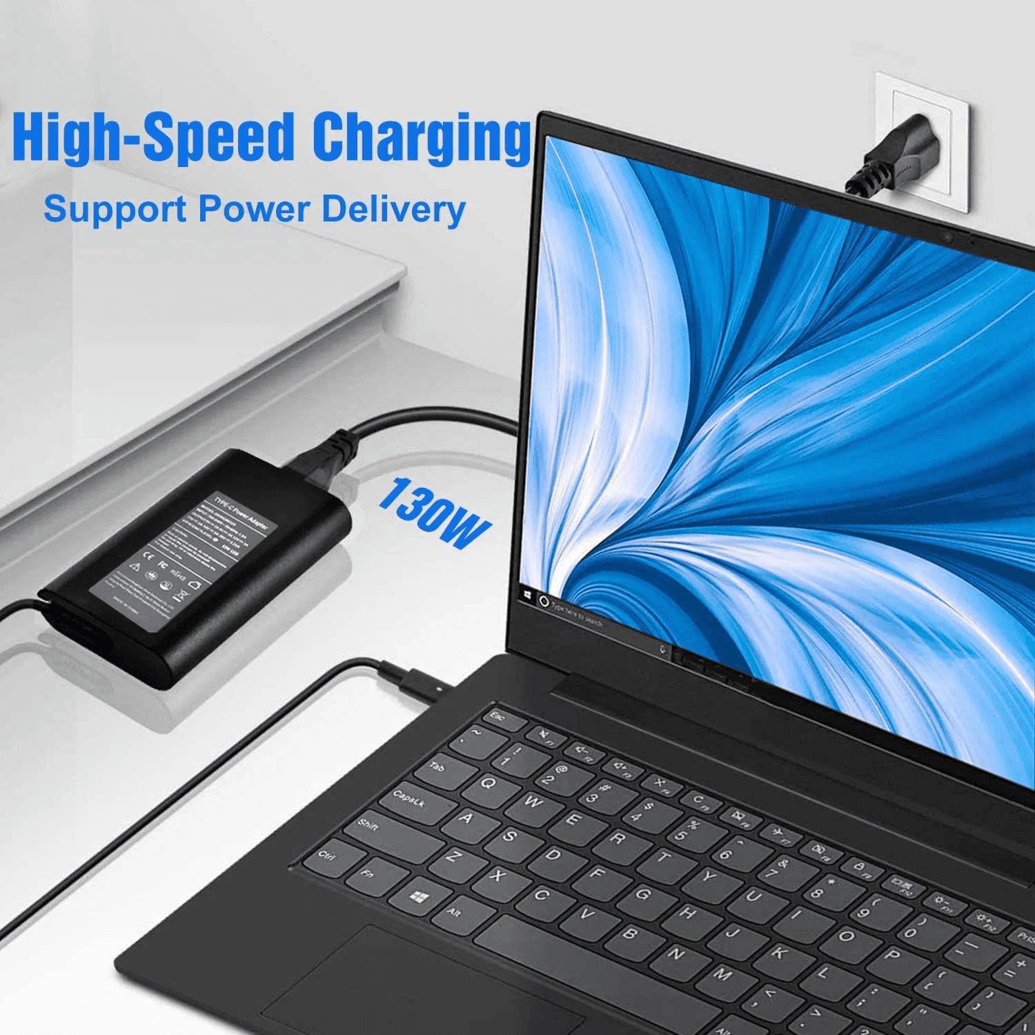 130W 20V 6.5A USB C Type C Laptop Charger for Dell XPS 15 17 9575 9500 9510 9520 9530 9700 9710 9720 Precision 5470 5480 5540 5550 5560 5570 5760 3550 3560 3570 2in1,Latitude 9410 9510 Laptop Pow