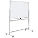 thumbnail image 3 of Double-Sided Mobile Whiteboard Magnet Dry Erase Board on Wheels - Aluminum Frame Magnetic Portable Stand Whiteboard- 48"x36" Rolling White Boards with Easy Flip Feature, 3 of 4