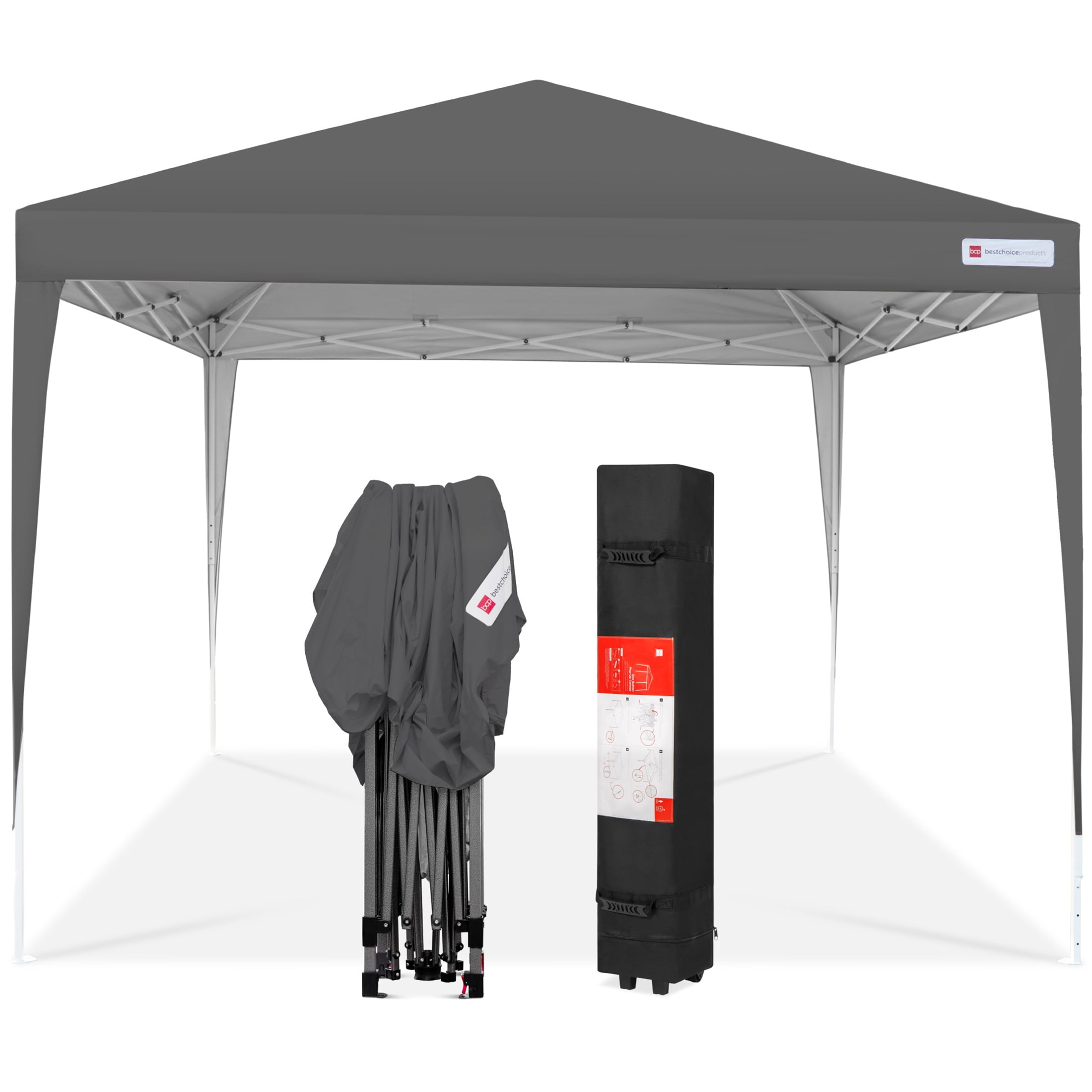 Best Choice Products 10x10ft Outdoor Portable Adjustable Instant Pop Up  Gazebo Canopy Tent w/ Carrying Bag - Dark Gray - Walmart.com