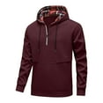 thumbnail image 3 of CFLVAEK Big and Tall Mens Hoodies Quarter Zip Hoodie Sweatshirts Casual Long Sleeve Workout Hooded Pullover Tops 2025 Wine M, 3 of 10
